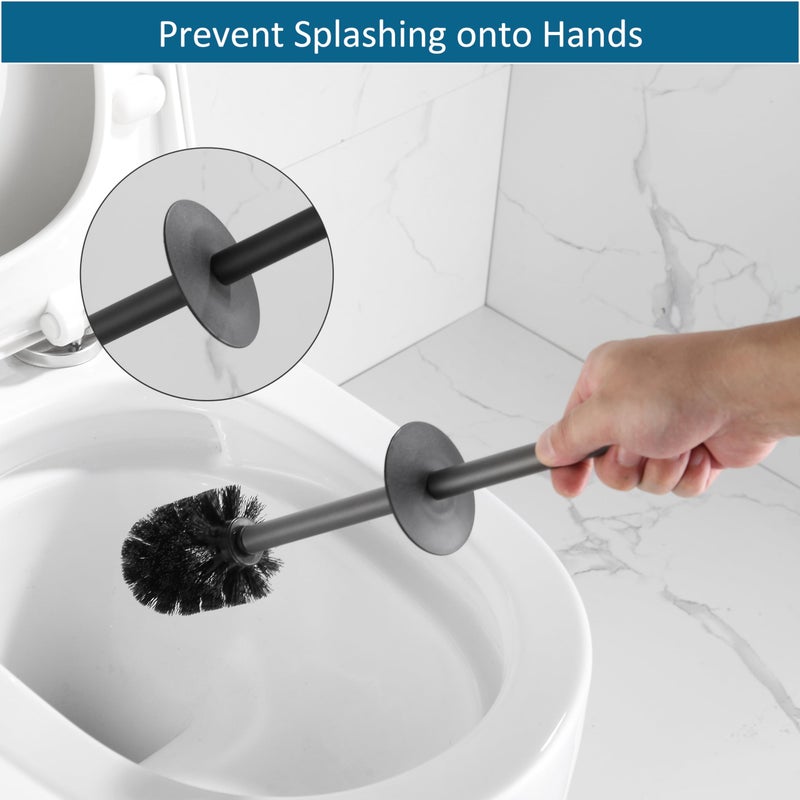 BVL Toilet Brush and Holder Set Black Freestanding for Bathroom - Image 5